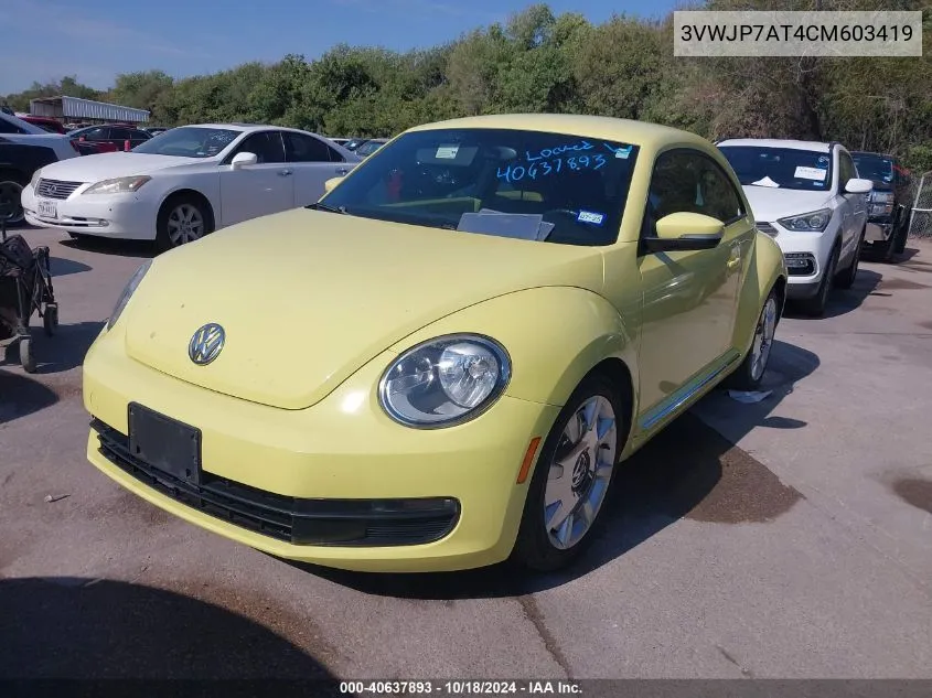 2012 Volkswagen Beetle 2.5L VIN: 3VWJP7AT4CM603419 Lot: 40637893