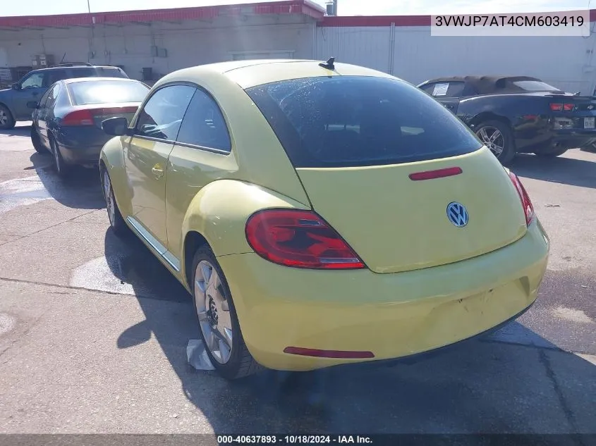 2012 Volkswagen Beetle 2.5L VIN: 3VWJP7AT4CM603419 Lot: 40637893