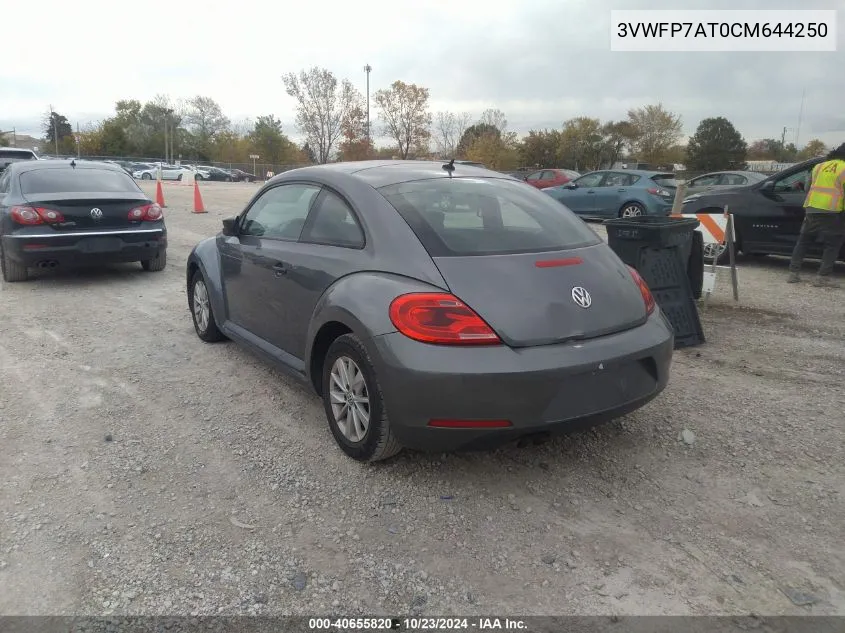 2012 Volkswagen Beetle Entry VIN: 3VWFP7AT0CM644250 Lot: 40655820