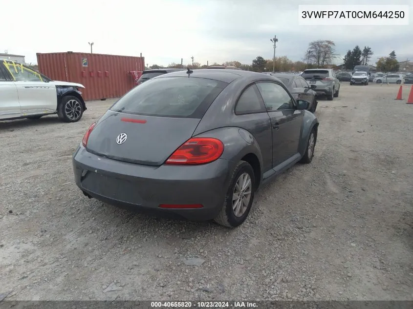 2012 Volkswagen Beetle Entry VIN: 3VWFP7AT0CM644250 Lot: 40655820