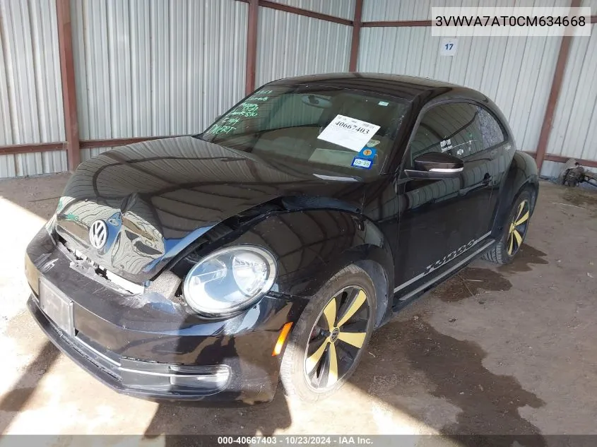 2012 Volkswagen Beetle 2.0T Turbo VIN: 3VWVA7AT0CM634668 Lot: 40667403