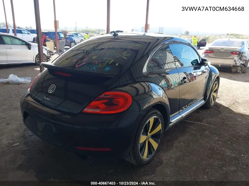 2012 Volkswagen Beetle 2.0T Turbo VIN: 3VWVA7AT0CM634668 Lot: 40667403