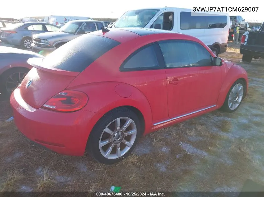 2012 Volkswagen Beetle VIN: 3VWJP7AT1CM629007 Lot: 40675480