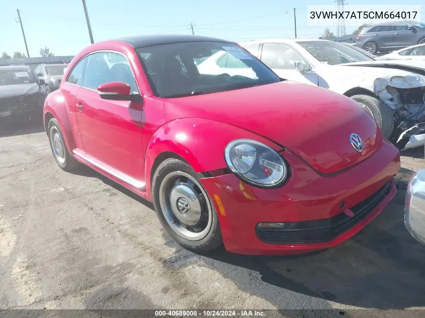 2012 Volkswagen Beetle 2.5L VIN: 3VWHX7AT5CM664017 Lot: 40689008