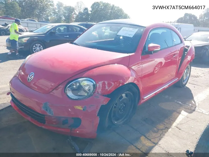 2012 Volkswagen Beetle 2.5L VIN: 3VWHX7AT5CM664017 Lot: 40689008