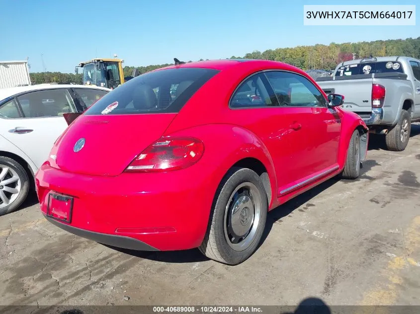 2012 Volkswagen Beetle 2.5L VIN: 3VWHX7AT5CM664017 Lot: 40689008