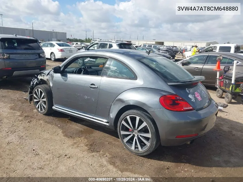 2012 Volkswagen Beetle 2.0T VIN: 3VW4A7AT8CM648880 Lot: 40690201