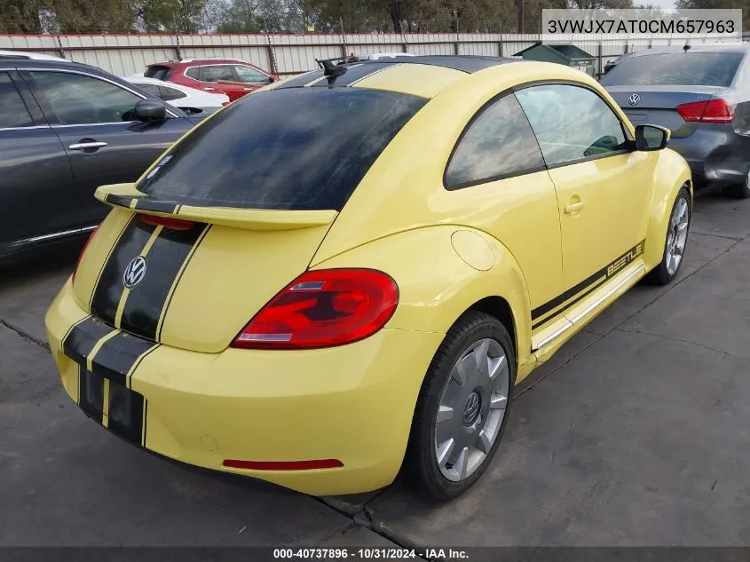 2012 Volkswagen Beetle 2.5L VIN: 3VWJX7AT0CM657963 Lot: 40737896