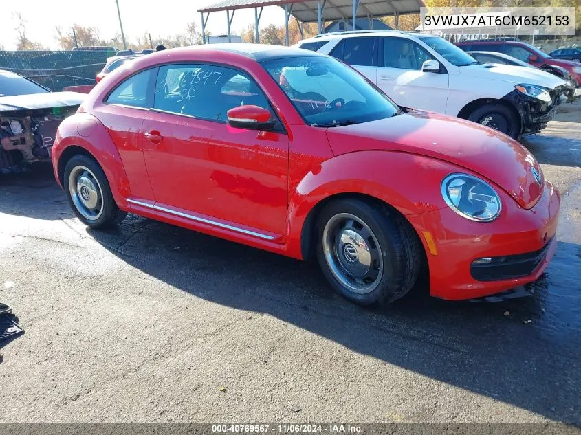 2012 Volkswagen Beetle 2.5L VIN: 3VWJX7AT6CM652153 Lot: 40769567