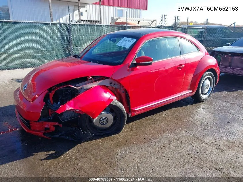 2012 Volkswagen Beetle 2.5L VIN: 3VWJX7AT6CM652153 Lot: 40769567