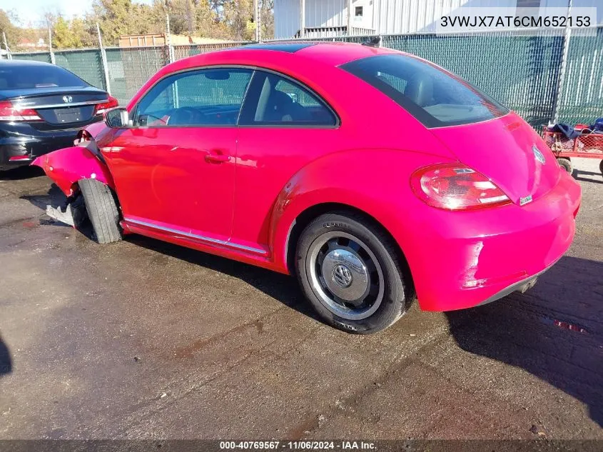 2012 Volkswagen Beetle 2.5L VIN: 3VWJX7AT6CM652153 Lot: 40769567