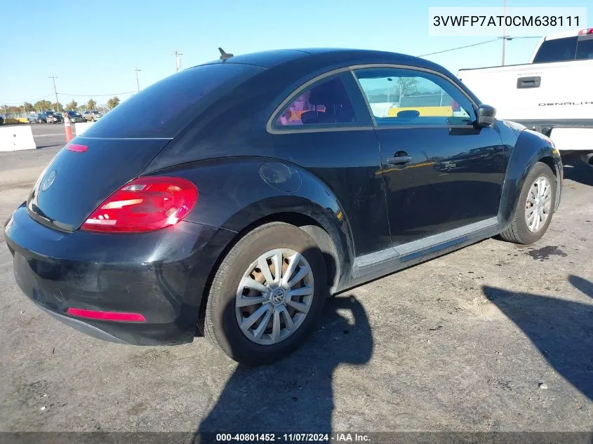 2012 Volkswagen Beetle Entry VIN: 3VWFP7AT0CM638111 Lot: 40801452