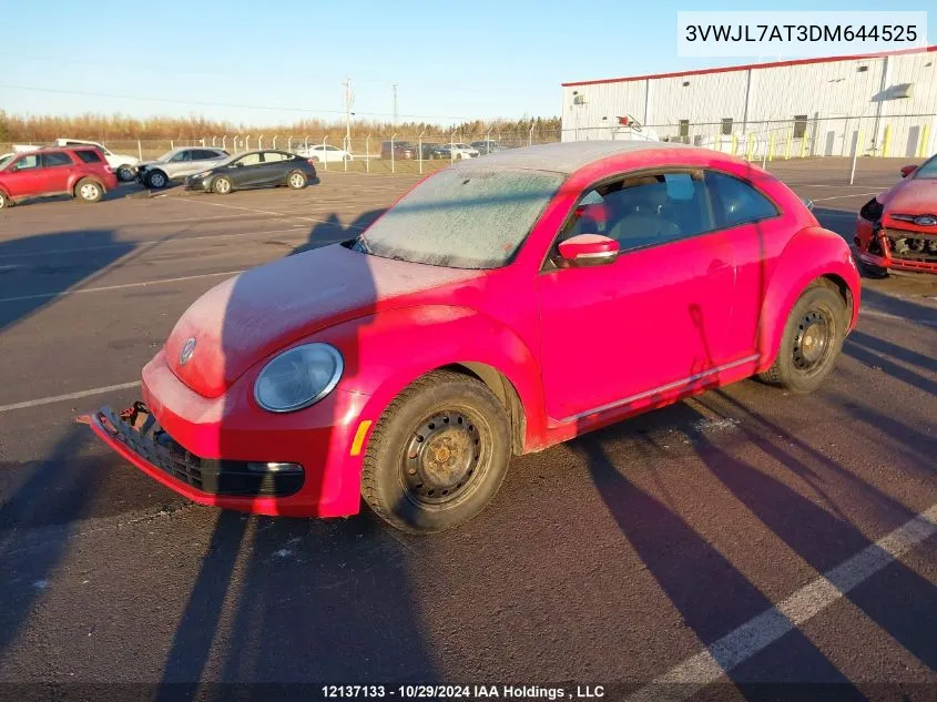 2013 Volkswagen Beetle VIN: 3VWJL7AT3DM644525 Lot: 12137133