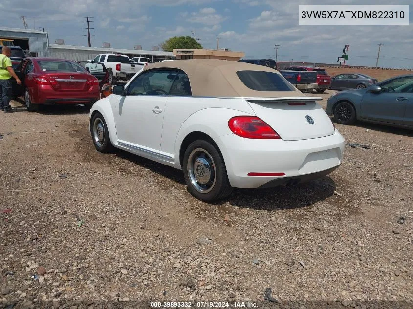 2013 Volkswagen Beetle 2.5L VIN: 3VW5X7ATXDM822310 Lot: 39893332