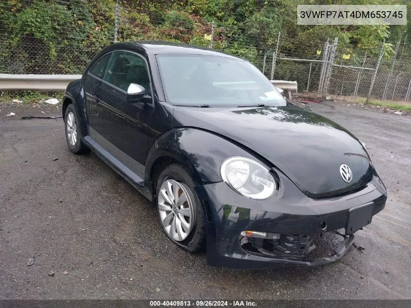 2013 Volkswagen Beetle 2.5L Entry VIN: 3VWFP7AT4DM653745 Lot: 40409813