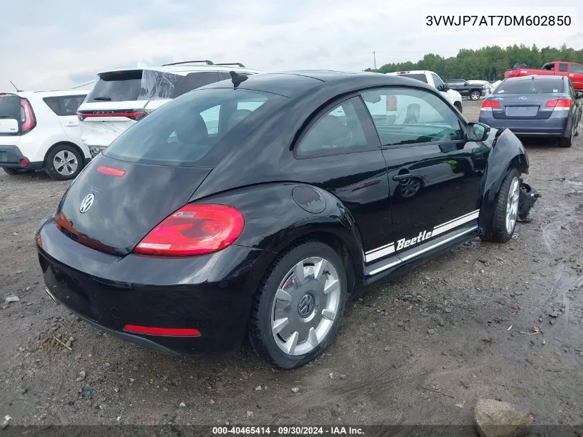 2013 Volkswagen Beetle 2.5L VIN: 3VWJP7AT7DM602850 Lot: 40465414