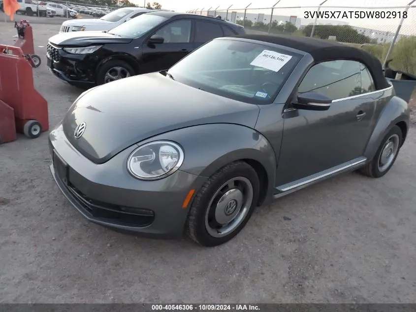 2013 Volkswagen Beetle VIN: 3VW5X7AT5DW802918 Lot: 40546306