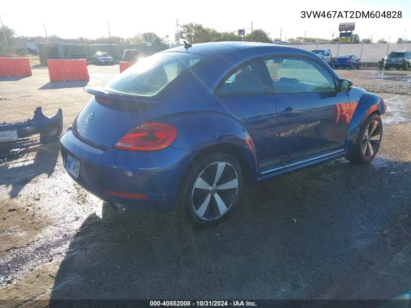 2013 Volkswagen Beetle 2.0T Turbo VIN: 3VW467AT2DM604828 Lot: 40552008