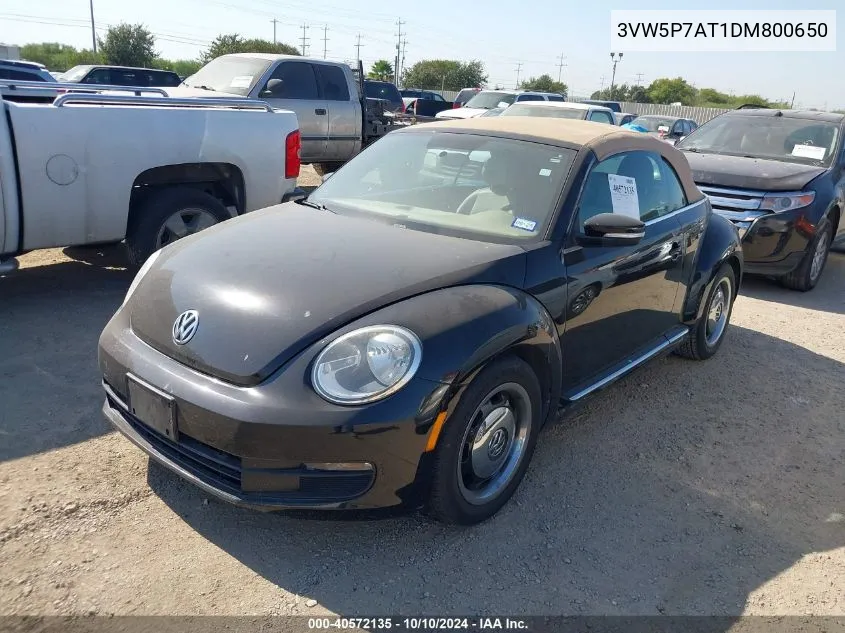 2013 Volkswagen Beetle 2.5L VIN: 3VW5P7AT1DM800650 Lot: 40572135