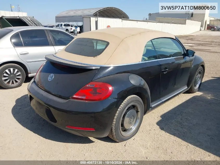 2013 Volkswagen Beetle 2.5L VIN: 3VW5P7AT1DM800650 Lot: 40572135