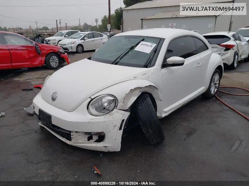 2013 Volkswagen Beetle 2.0L Tdi VIN: 3VWJL7ATXDM694497 Lot: 40599228