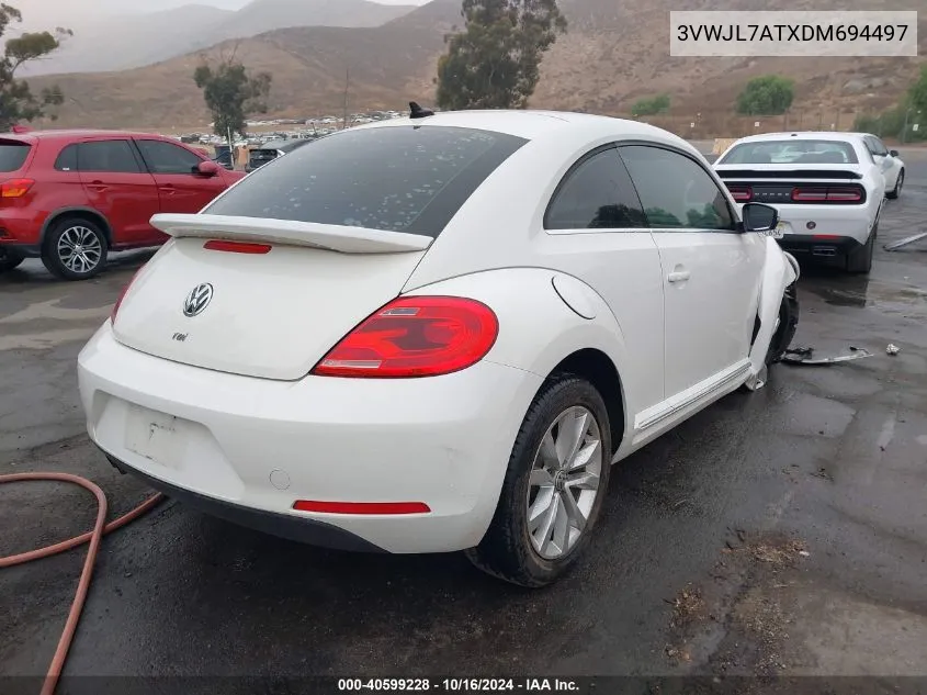 2013 Volkswagen Beetle 2.0L Tdi VIN: 3VWJL7ATXDM694497 Lot: 40599228