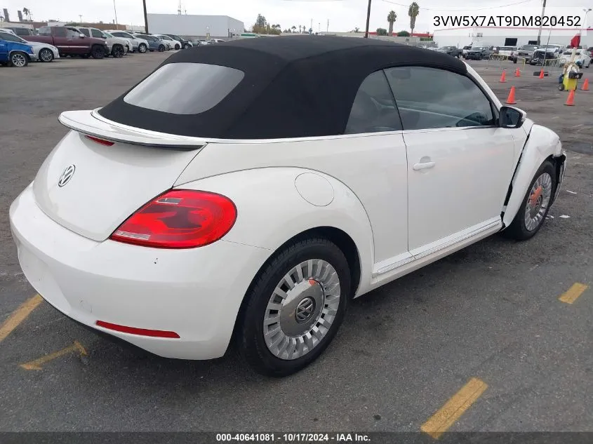 2013 Volkswagen Beetle 2.5L VIN: 3VW5X7AT9DM820452 Lot: 40641081