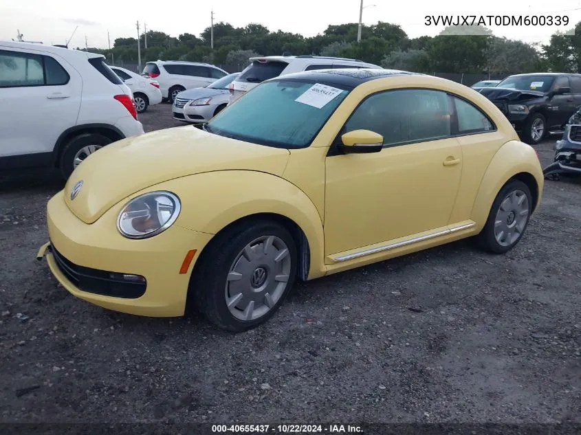 2013 Volkswagen Beetle 2.5L VIN: 3VWJX7AT0DM600339 Lot: 40655437