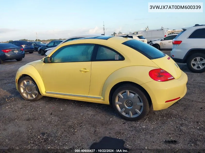 2013 Volkswagen Beetle 2.5L VIN: 3VWJX7AT0DM600339 Lot: 40655437