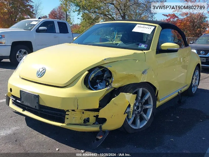 2013 Volkswagen Beetle 2.5L VIN: 3VW5P7AT9DM802789 Lot: 40689443