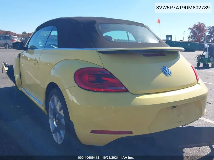 2013 Volkswagen Beetle 2.5L VIN: 3VW5P7AT9DM802789 Lot: 40689443