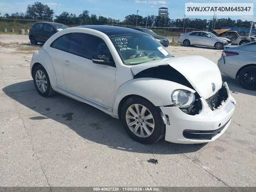 2013 Volkswagen Beetle 2.5L VIN: 3VWJX7AT4DM645347 Lot: 40827228