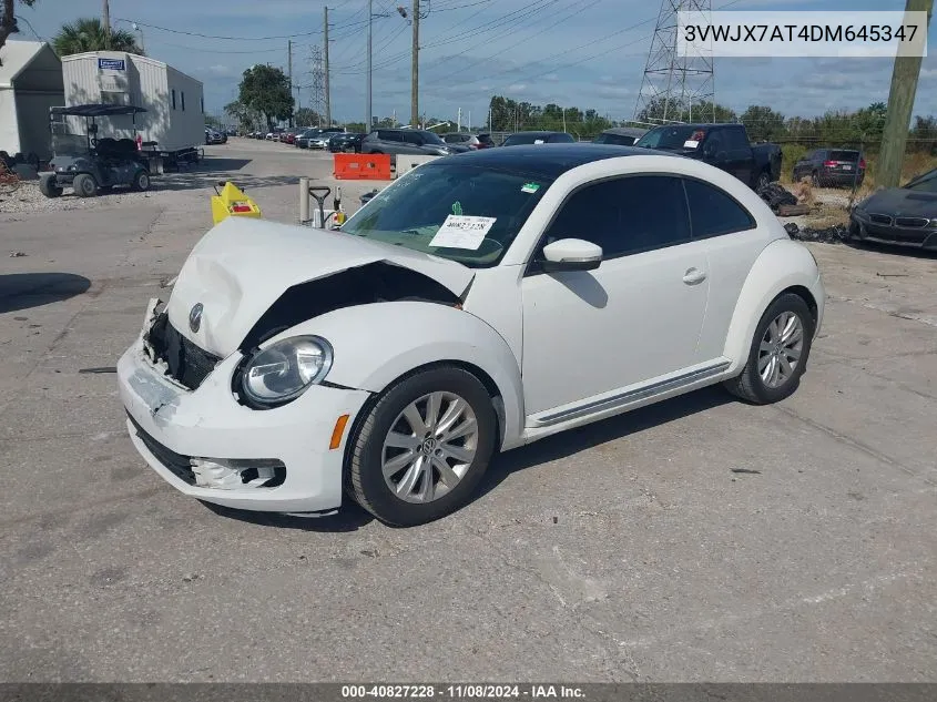 2013 Volkswagen Beetle 2.5L VIN: 3VWJX7AT4DM645347 Lot: 40827228