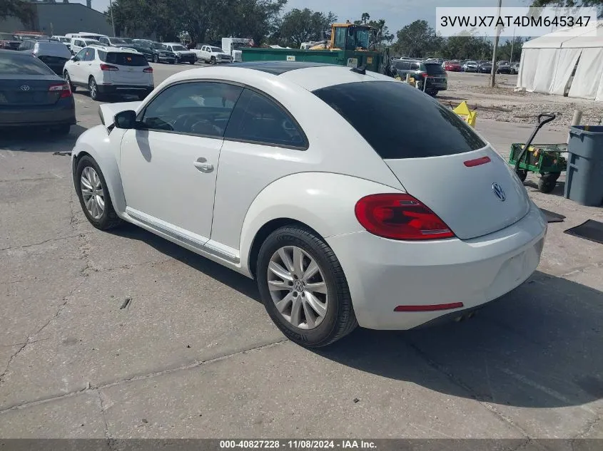 2013 Volkswagen Beetle 2.5L VIN: 3VWJX7AT4DM645347 Lot: 40827228