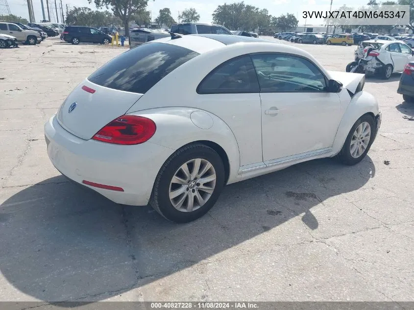 2013 Volkswagen Beetle 2.5L VIN: 3VWJX7AT4DM645347 Lot: 40827228