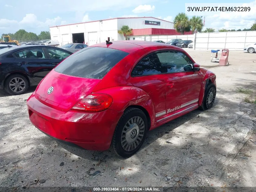 2014 Volkswagen Beetle VIN: 3VWJP7AT4EM632289 Lot: 39933404