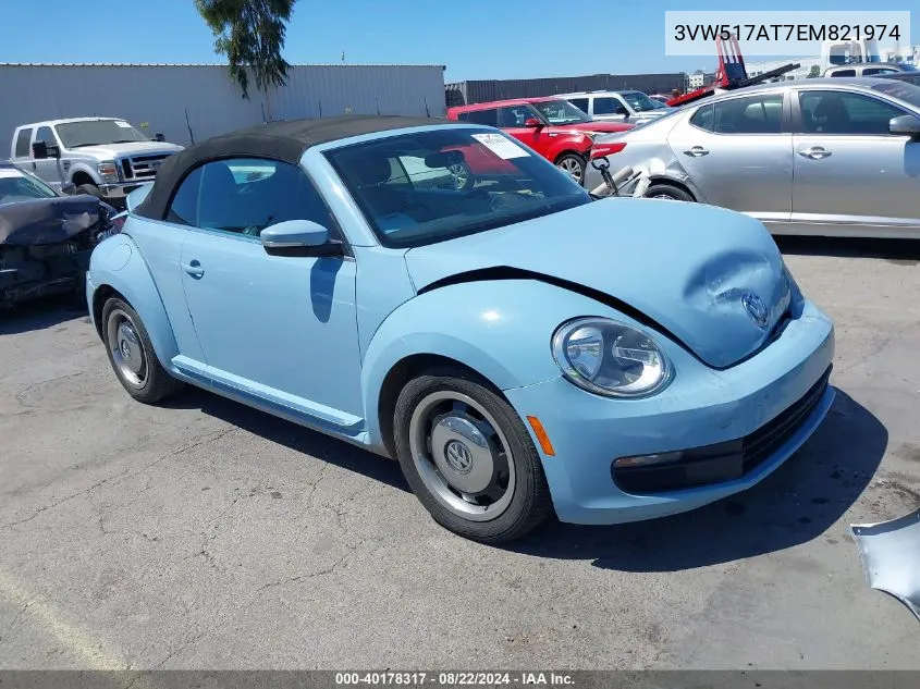 2014 Volkswagen Beetle 1.8T VIN: 3VW517AT7EM821974 Lot: 40178317