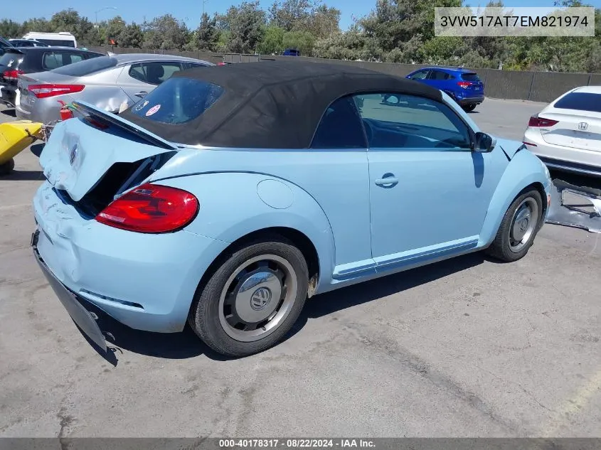 2014 Volkswagen Beetle 1.8T VIN: 3VW517AT7EM821974 Lot: 40178317