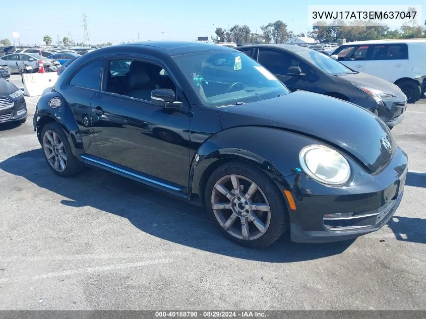 2014 Volkswagen Beetle 1.8T VIN: 3VWJ17AT3EM637047 Lot: 40188790