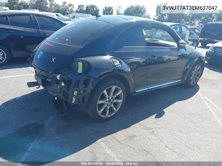 2014 Volkswagen Beetle 1.8T VIN: 3VWJ17AT3EM637047 Lot: 40188790