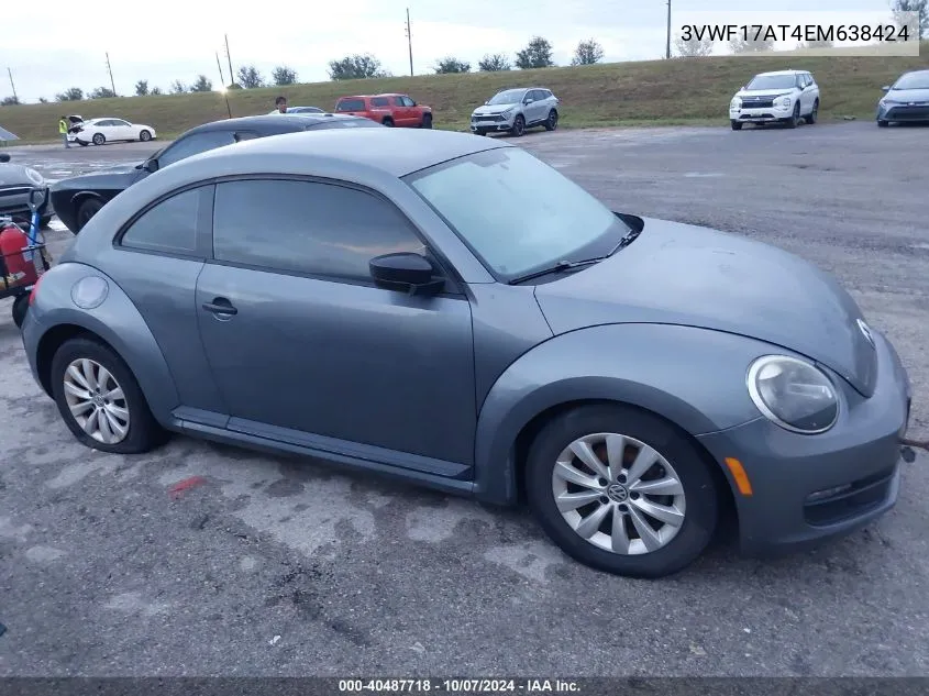 2014 Volkswagen Beetle VIN: 3VWF17AT4EM638424 Lot: 40487718