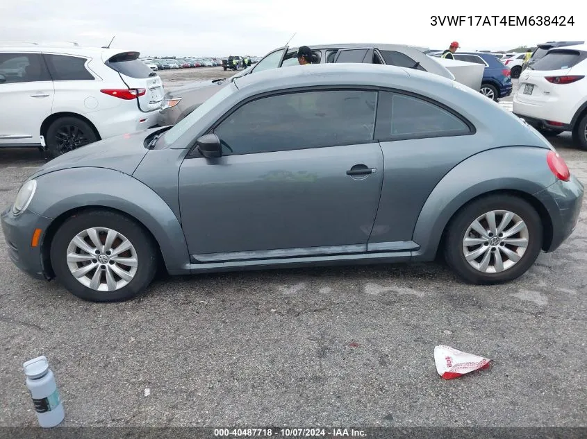 2014 Volkswagen Beetle VIN: 3VWF17AT4EM638424 Lot: 40487718