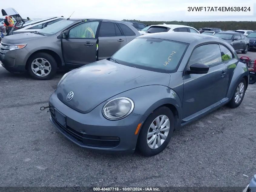 2014 Volkswagen Beetle VIN: 3VWF17AT4EM638424 Lot: 40487718