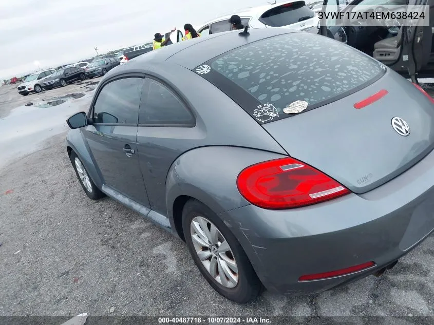 2014 Volkswagen Beetle VIN: 3VWF17AT4EM638424 Lot: 40487718