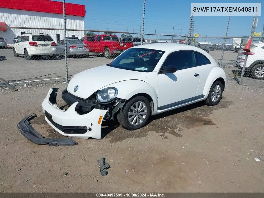 2014 Volkswagen Beetle 1.8T Entry VIN: 3VWF17ATXEM640811 Lot: 40497599