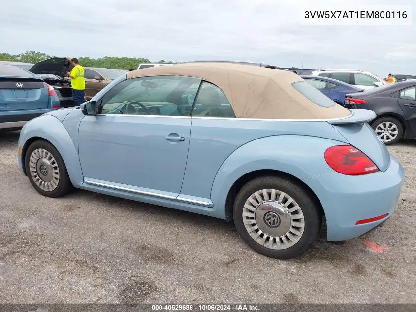 3VW5X7AT1EM800116 2014 Volkswagen Beetle