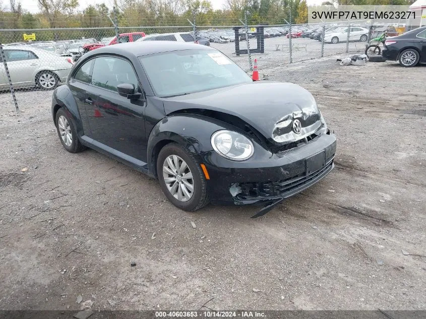 2014 Volkswagen Beetle 2.5L Entry VIN: 3VWFP7AT9EM623271 Lot: 40603653