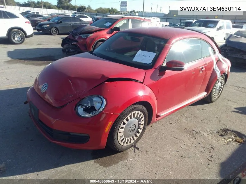 2014 Volkswagen Beetle VIN: 3VWJX7AT3EM630114 Lot: 40650649