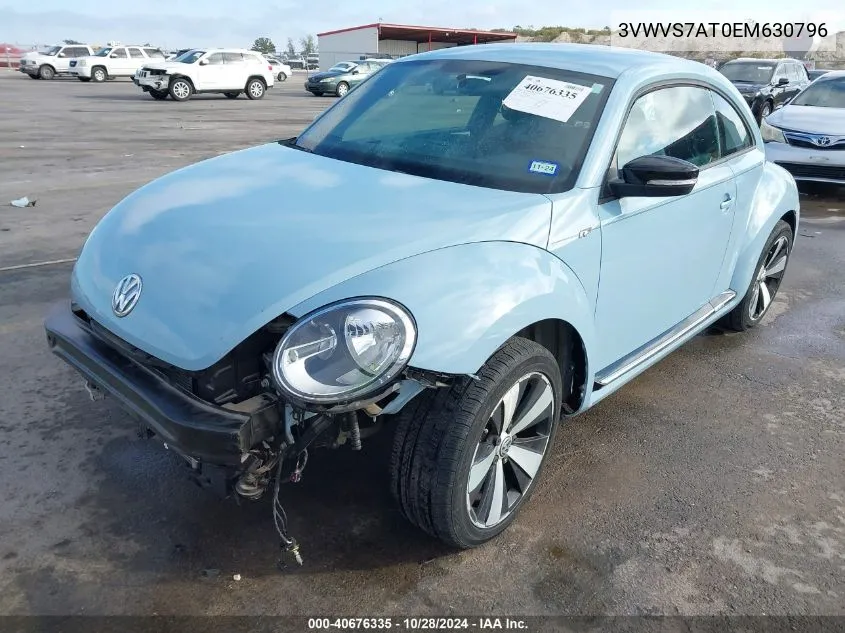 2014 Volkswagen Beetle 2.0T R-Line VIN: 3VWVS7AT0EM630796 Lot: 40676335