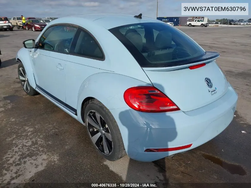 2014 Volkswagen Beetle 2.0T R-Line VIN: 3VWVS7AT0EM630796 Lot: 40676335